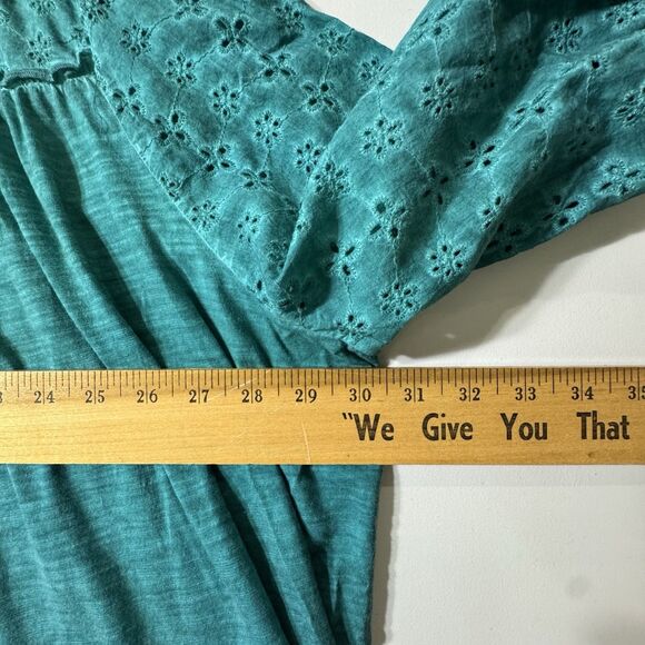 Catherine’s Teal Green Jersey & Eyelet Pullover Blouse Women’s Plus Size 3X - Picture 5 of 9